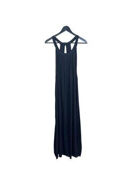 Earthbound Trading Black Halter Multicolor Embroidered Maxi Dress Medium